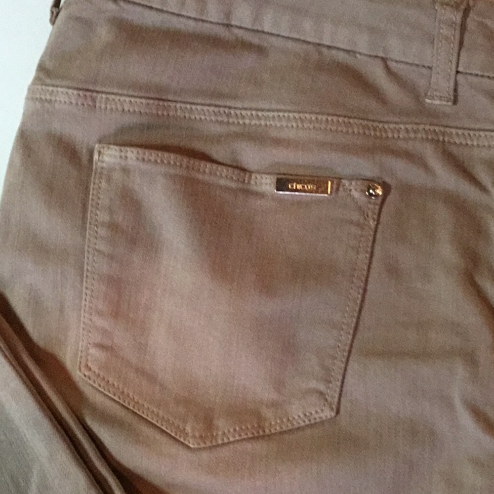 Chico’s Stylish Tan Pants So Slimming Girlfriend Ankle Jeans